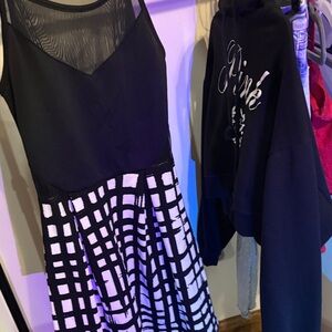 Charlotte Russe Black and White Grid Mini Dress